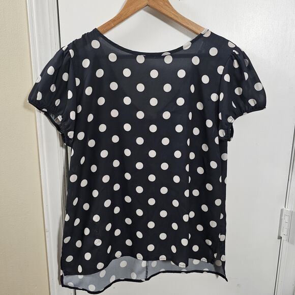 Sweet Pea for New York Company by Stacy Frati Sz M Dot Blouse Bow Lucy Minnie - Picture 4 of 6